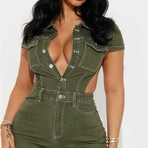 Fashion Nova Olive Green Jumpsuit